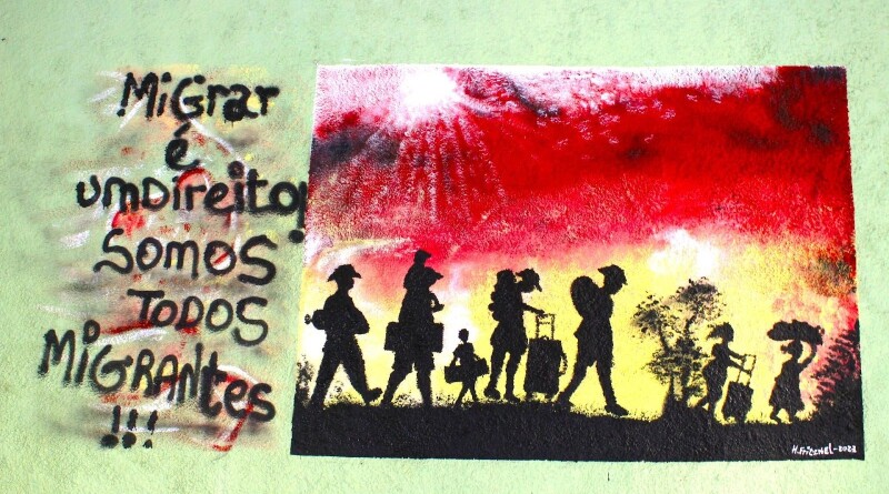 Pintura em parede do NAMIR/UFBA (Foto: Isabel Queiroz)