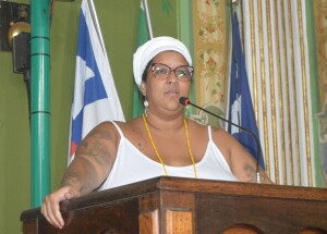 Vereadora Laina Crisóstomo. Imagem: reprodução Câmara Municipal de Salvador.