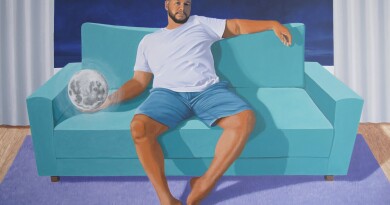Artista - Tiago Sant'Anna (Obra - Perigeu - autorretrato com lua cheia)