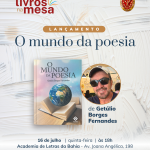 Livro O Mundo da Poesia, de Getúlio Borges, será lançado na Academia de Letras da Bahia