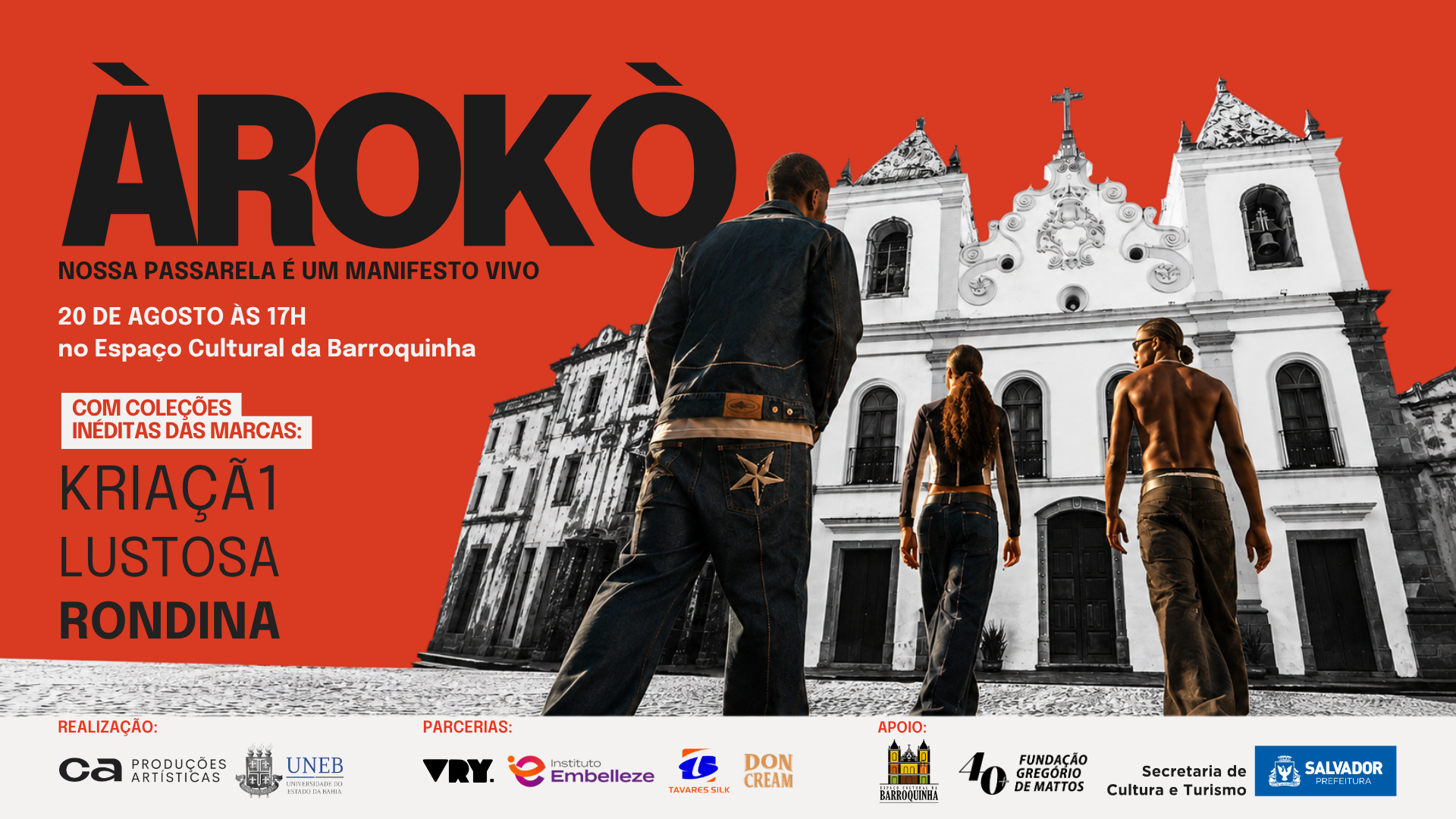 ÀROKÒ reúne moda, dança e performance em mostra de moda baiana no Espaço Cultural da Barroquinha